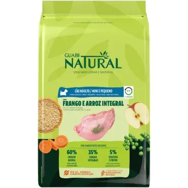 Racao Guabi Natural Caes Adultos Racas Mini e Pequenas Frango e Arroz Integral 1
